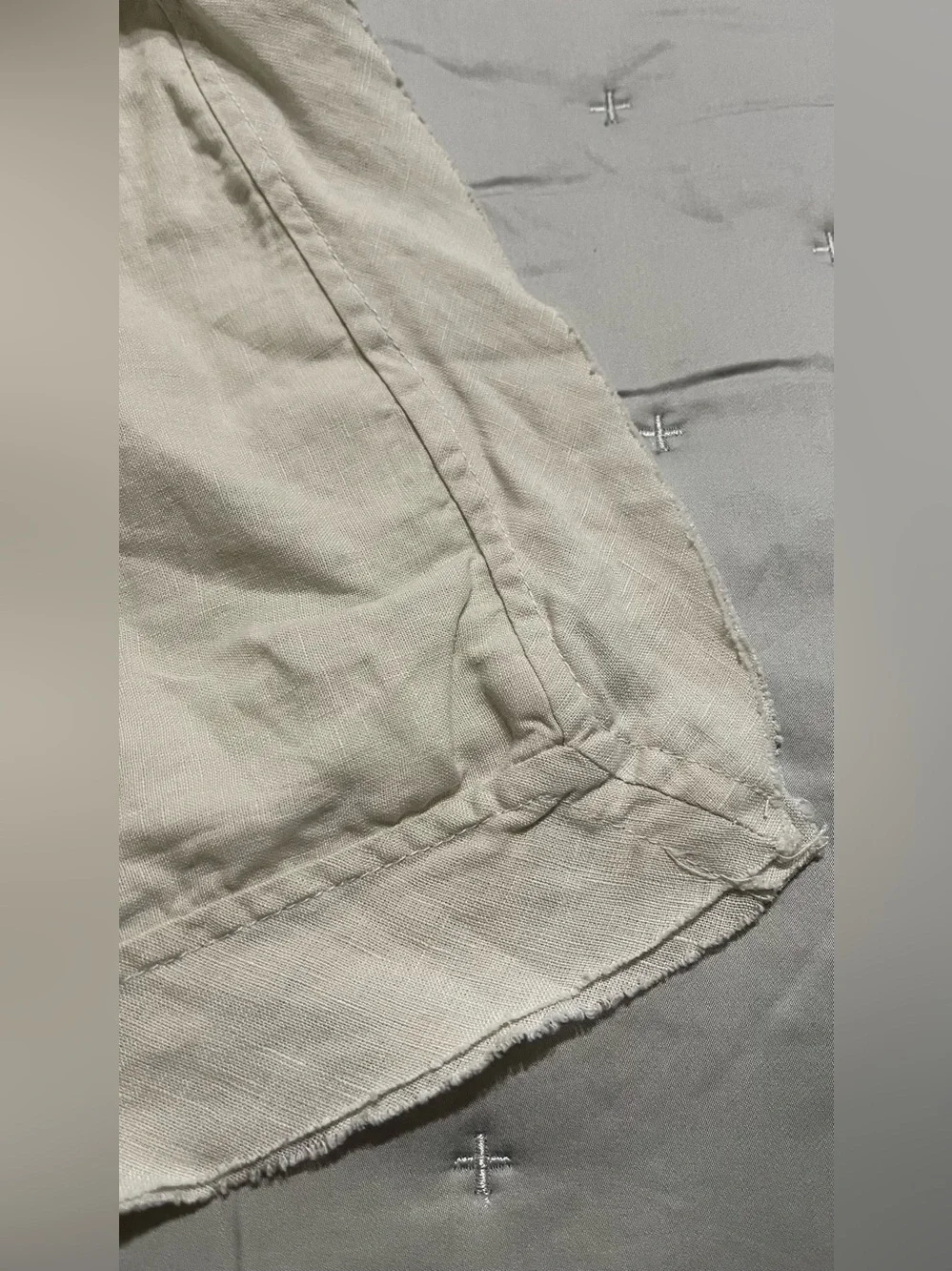 NEW Quince European Linen Double Flange Duvet Cover, Full/Queen (Sand)